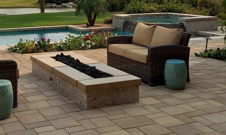 Custom fire pit by Fine Finish Builders