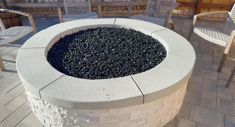 Custom fire pit feature in Castaic, CA